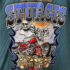Sturgis Harley Bike Week 2008 turquoise Denim Vest, Sz 3xl